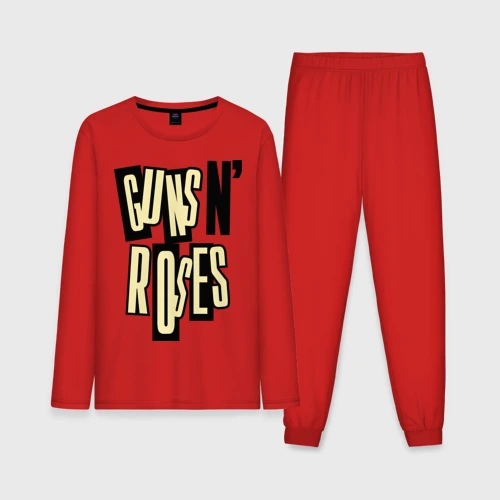Мужская пижама с лонгсливом хлопок Guns n roses cream