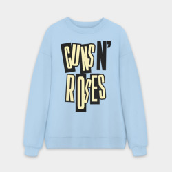 Мужской свитшот oversize без начеса хлопок Guns n roses cream