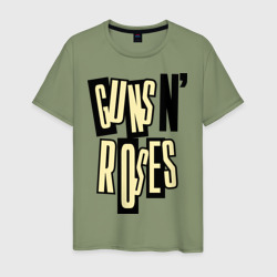 Мужская футболка хлопок Guns n roses cream