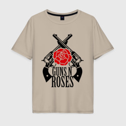 Мужская футболка хлопок Oversize Guns n roses rose