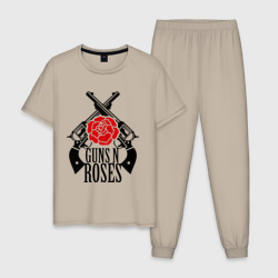 Мужская пижама хлопок Guns n roses rose