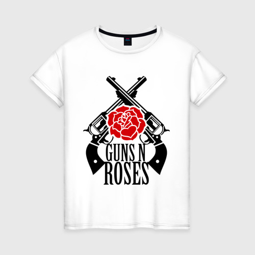 Женская футболка хлопок Guns n roses rose