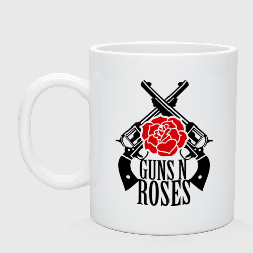 Кружка керамическая Guns n roses rose, цвет белый