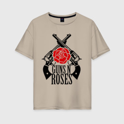 Женская футболка хлопок Oversize Guns n roses rose