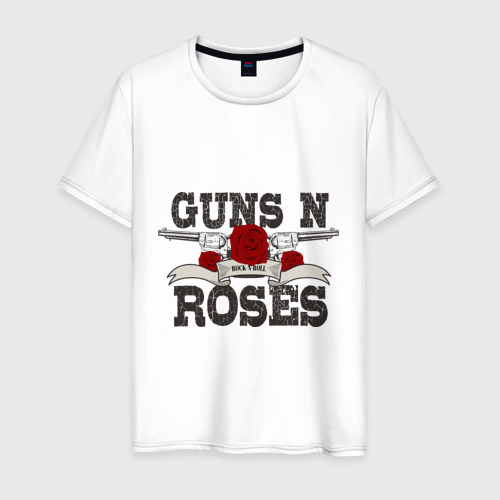 Мужская футболка хлопок Guns n roses black, цвет белый