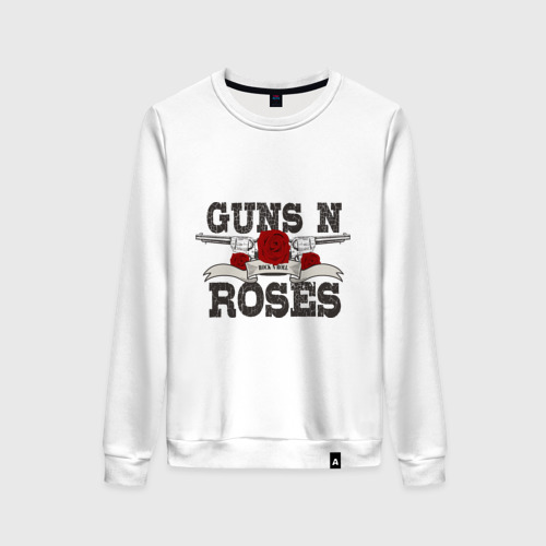 Женский свитшот хлопок Guns n roses black, цвет белый