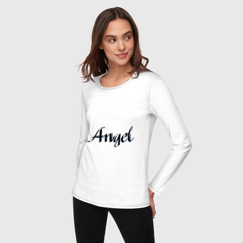 Женский лонгслив хлопок Angel Wings, цвет белый - фото 3