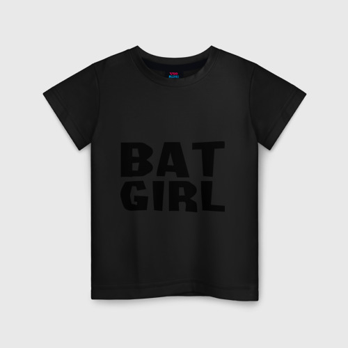 Детская футболка хлопок Bat Girl, цвет черный