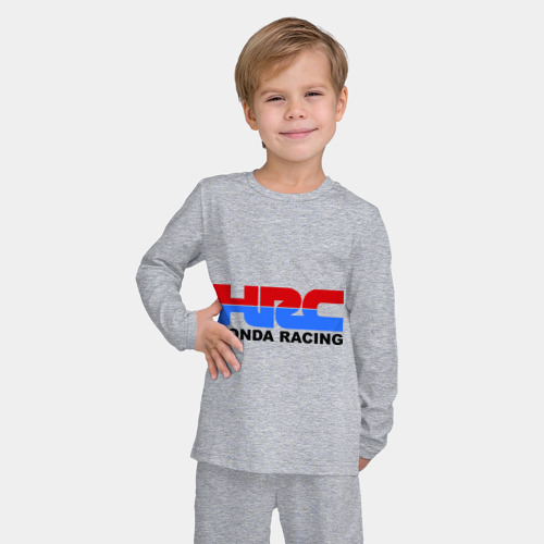 Детская пижама с лонгсливом хлопок HRC Honda Racing, цвет меланж - фото 3