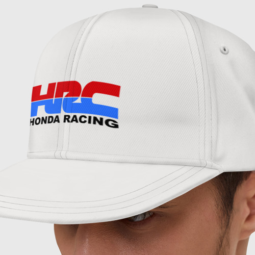 Кепка снепбек с прямым козырьком HRC Honda Racing, цвет белый