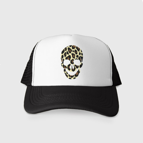 Кепка тракер с сеткой Skull leopard, цвет черный