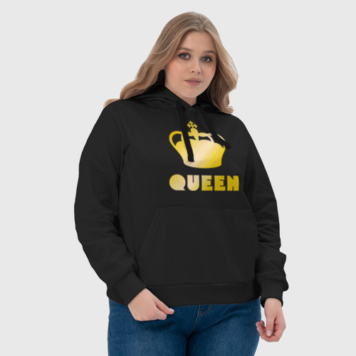 Женская толстовка хлопок Queen crown, цвет черный - фото 6