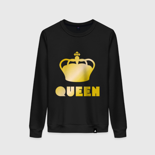 Женский свитшот хлопок Queen crown, цвет черный