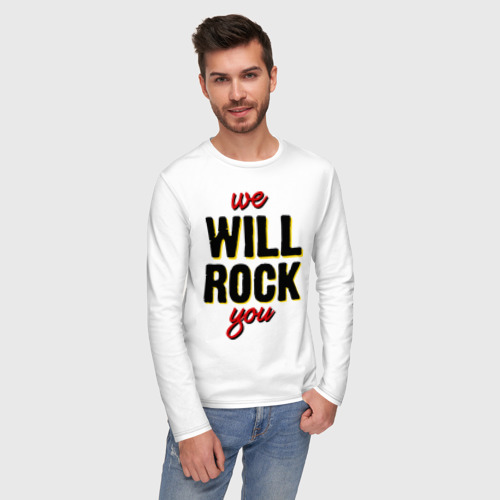 Мужской лонгслив хлопок We will rock you! - фото 3