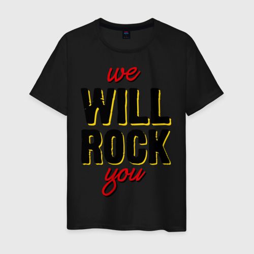 Мужская футболка хлопок We will rock you!, цвет черный
