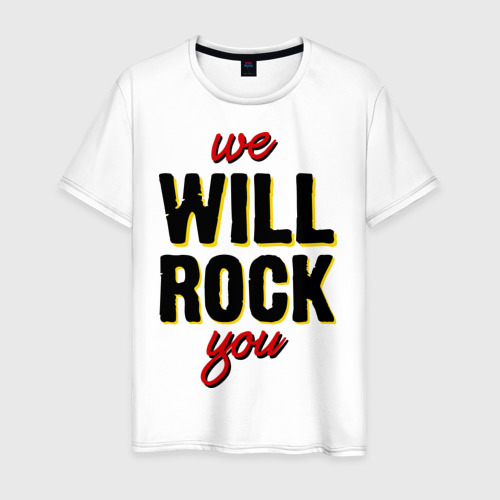 Мужская футболка хлопок We will rock you!, цвет белый