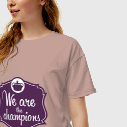 Женская футболка хлопок Oversize We are the champions - фото 2