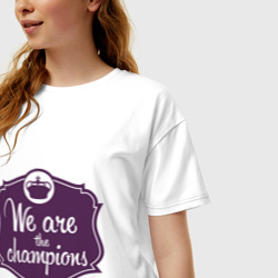 Женская футболка хлопок Oversize We are the champions - фото 2