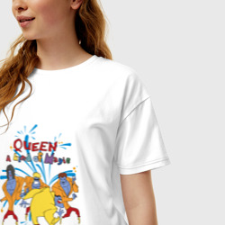 Женская футболка хлопок Oversize Queen A Kind of Magic - фото 2
