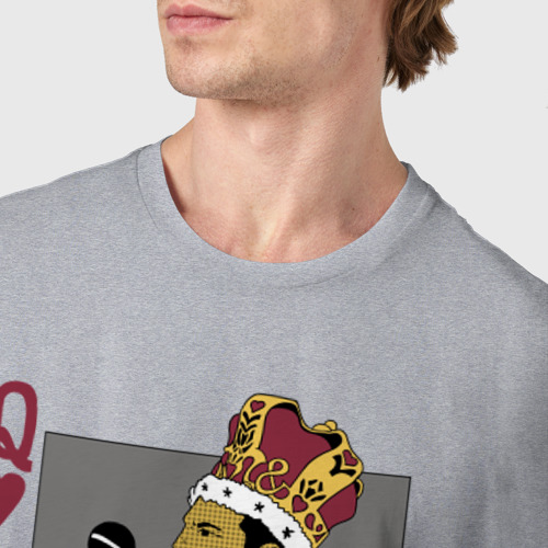 Мужская футболка хлопок Queen playing card, цвет меланж - фото 6