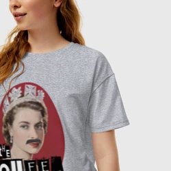 Женская футболка хлопок Oversize The Queen - фото 2