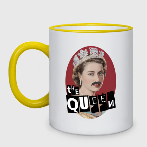 Кружка двухцветная The Queen, цвет Кант желтый