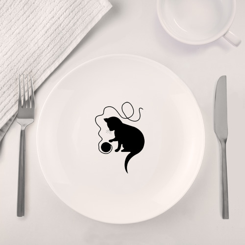 Набор: тарелка + кружка Котенок с клубком - фото 4