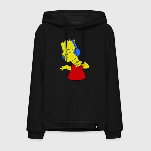 Мужская толстовка хлопок Барт в наушниках, цвет черный