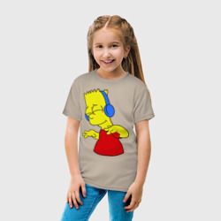 Детская футболка хлопок Барт в наушниках - фото 2