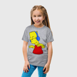 Детская футболка хлопок Барт в наушниках - фото 2