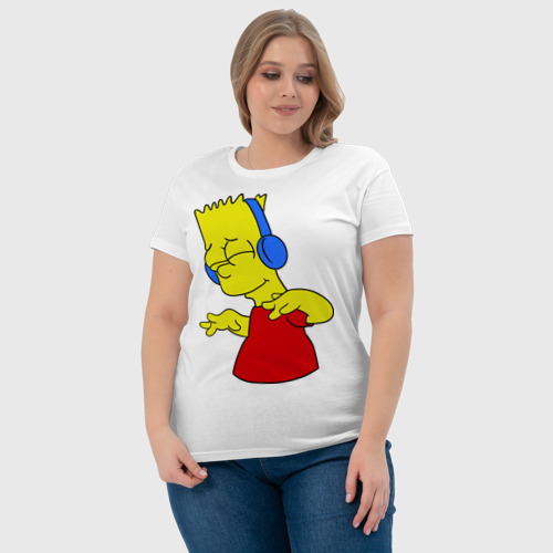 Женская футболка хлопок Барт в наушниках - фото 6