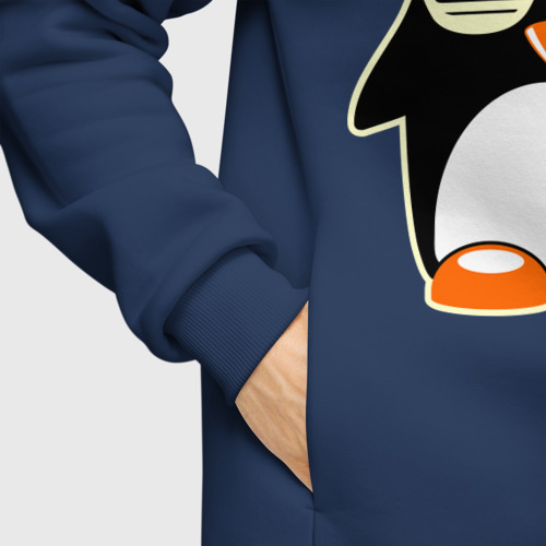 Мужское худи Oversize хлопок Пингвин в очках-жалюзи glow - фото 8