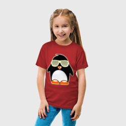 Детская футболка хлопок Пингвин в очках-жалюзи glow - фото 2
