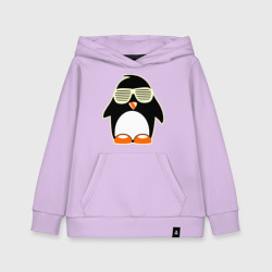 Детская толстовка хлопок Пингвин в очках-жалюзи glow