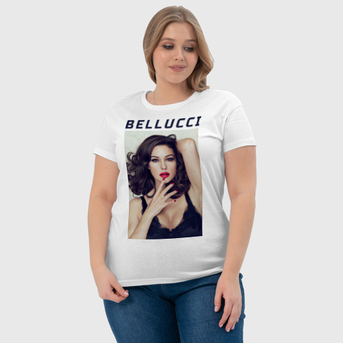 Женская футболка хлопок Bellucci red lips, цвет белый - фото 6