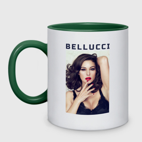 Кружка двухцветная Bellucci red lips, цвет белый + зеленый