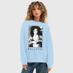 Женский свитшот oversize без начеса хлопок Monica Bellucci black - фото 2