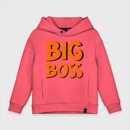 Детское худи Oversize хлопок Big Boss, цвет коралловый