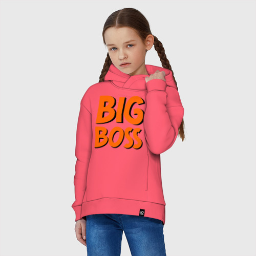 Детское худи Oversize хлопок Big Boss, цвет коралловый - фото 3