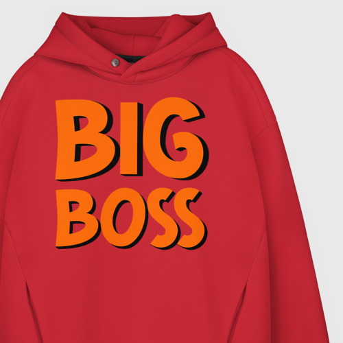 Мужское худи Oversize хлопок Big Boss, цвет красный - фото 4