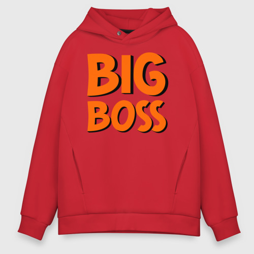 Мужское худи Oversize хлопок Big Boss, цвет красный