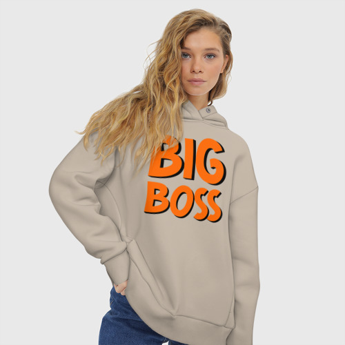 Женское худи Oversize хлопок Big Boss, цвет миндальный - фото 4