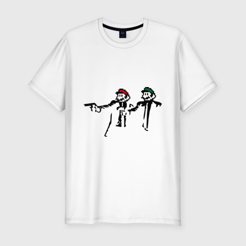 Мужская футболка хлопок Slim Марио и Луиджи (криминальная чтиво)