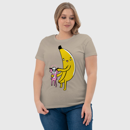Женская футболка хлопок Мстительный банан, цвет миндальный - фото 6