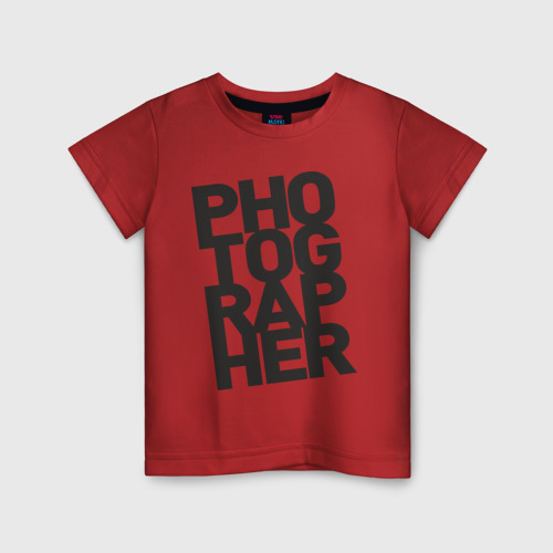 Детская футболка хлопок Фотограф, цвет красный