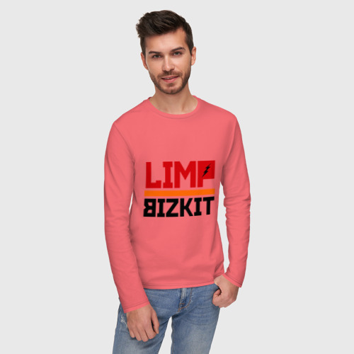 Мужской лонгслив хлопок Limp Bizkit 2, цвет коралловый - фото 3