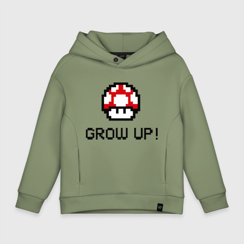 Детское худи Oversize хлопок Grow up!, цвет авокадо