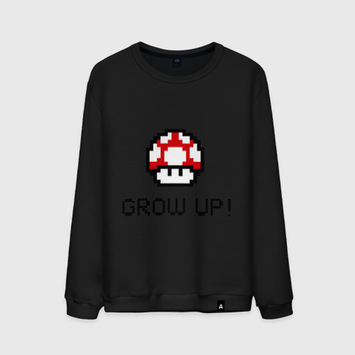 Мужской свитшот хлопок Grow up!, цвет черный