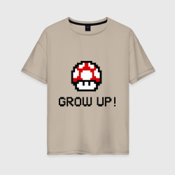 Женская футболка хлопок Oversize Grow up!