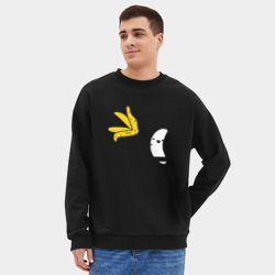 Мужской свитшот oversize без начеса хлопок Банан стриптизер - фото 2